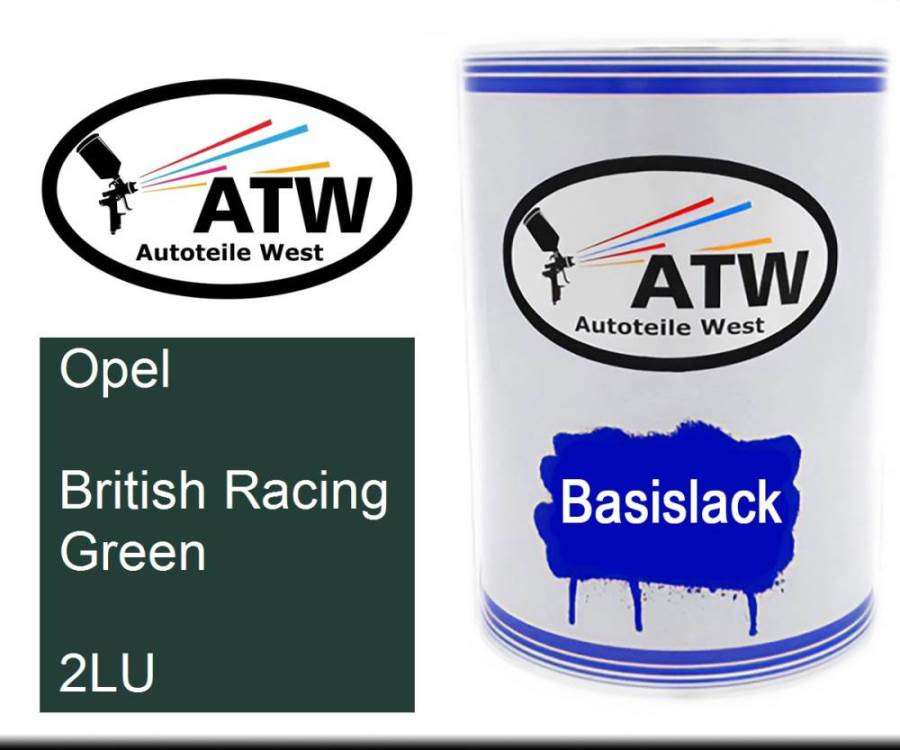 Opel, British Racing Green, 2LU: 500ml Lackdose, von ATW Autoteile West.